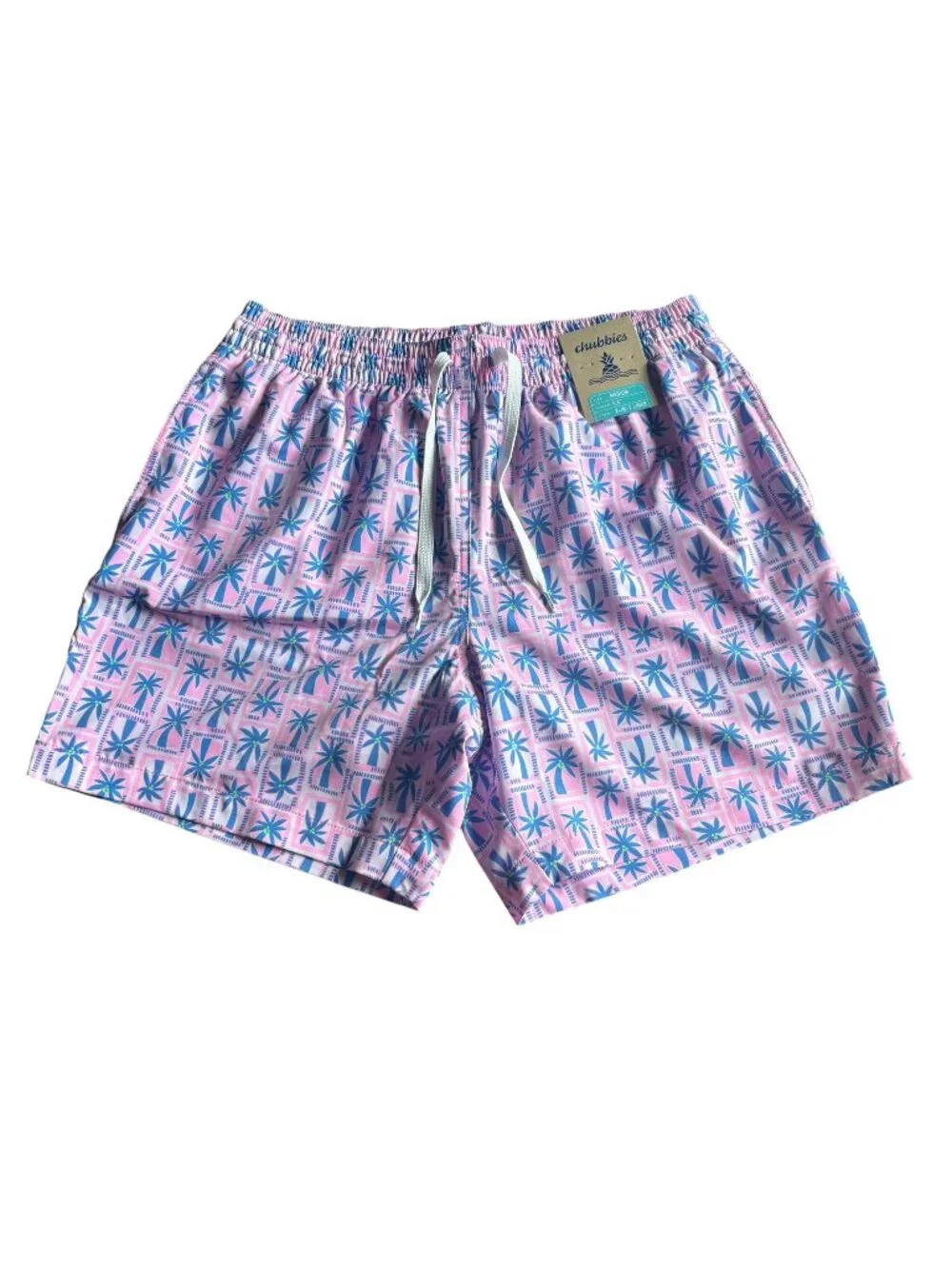 CHUBBIES Miami Mosaic Mens Swim Shorts Trunks Pink Medium Lined 5.5